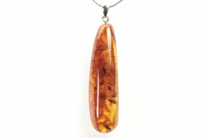 Polished Baltic Amber Pendant (Necklace) - Contains Ant & Flies! #275510
